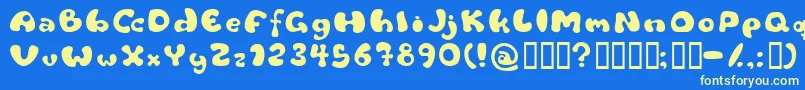 フォントFlattyre – 黄色の文字、青い背景
