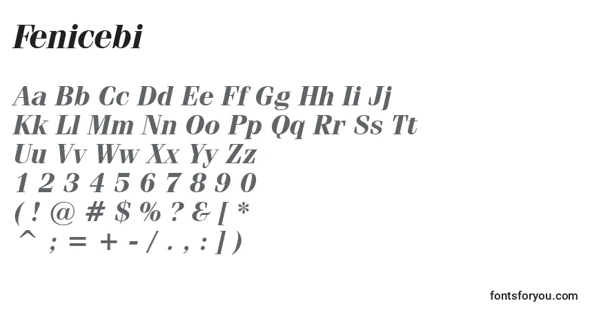 Шрифт Fenicebi – алфавит, цифры, специальные символы