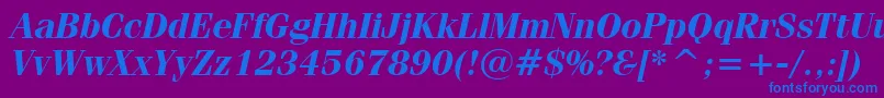 フォントFenicebi – 紫色の背景に青い文字