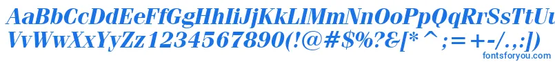 フォントFenicebi – 白い背景に青い文字