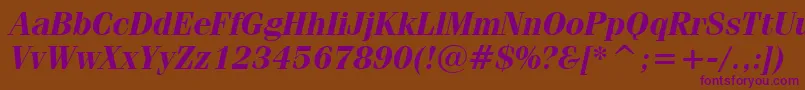 Czcionka Fenicebi – fioletowe czcionki na brązowym tle
