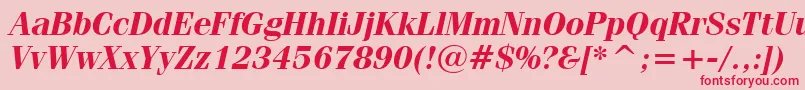 フォントFenicebi – ピンクの背景に赤い文字