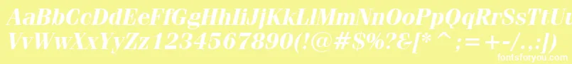 Шрифт Fenicebi – белые шрифты на жёлтом фоне