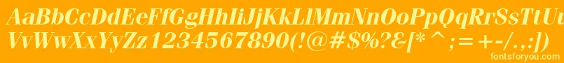 Шрифт Fenicebi – жёлтые шрифты на оранжевом фоне