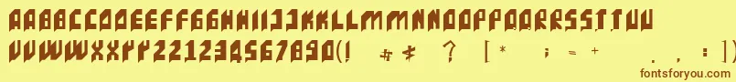 IncacTipografia Font – Brown Fonts on Yellow Background
