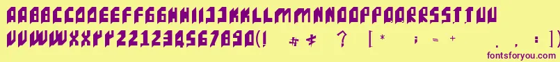 IncacTipografia Font – Purple Fonts on Yellow Background