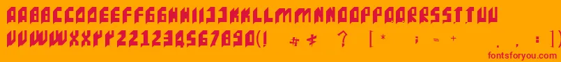 フォントIncacTipografia – オレンジの背景に赤い文字