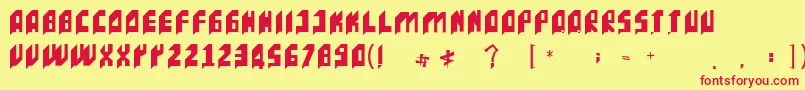 IncacTipografia Font – Red Fonts on Yellow Background