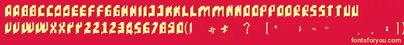 IncacTipografia Font – Yellow Fonts on Red Background