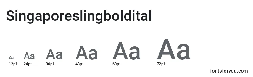 Размеры шрифта Singaporeslingboldital
