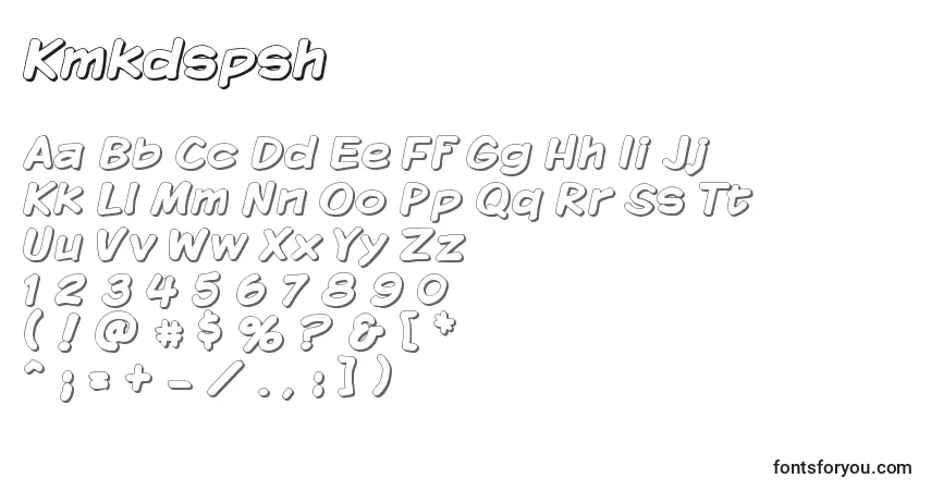 A fonte Kmkdspsh – alfabeto, números, caracteres especiais
