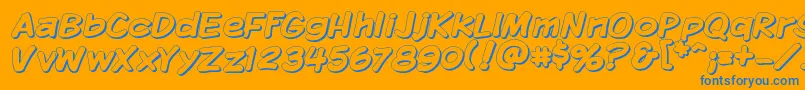 Kmkdspsh Font – Blue Fonts on Orange Background