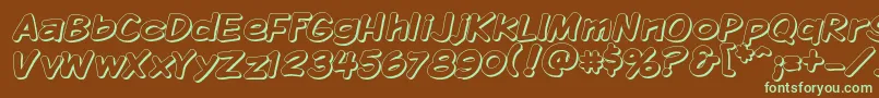 Kmkdspsh Font – Green Fonts on Brown Background