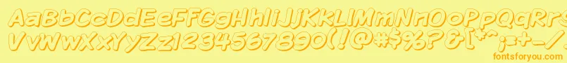 Kmkdspsh Font – Orange Fonts on Yellow Background