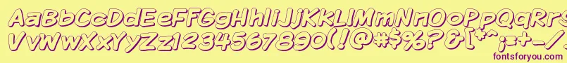 Kmkdspsh Font – Purple Fonts on Yellow Background