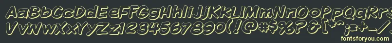 Kmkdspsh Font – Yellow Fonts on Black Background