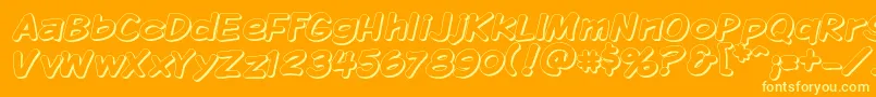 Kmkdspsh Font – Yellow Fonts on Orange Background