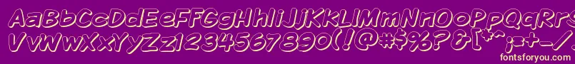 Kmkdspsh Font – Yellow Fonts on Purple Background