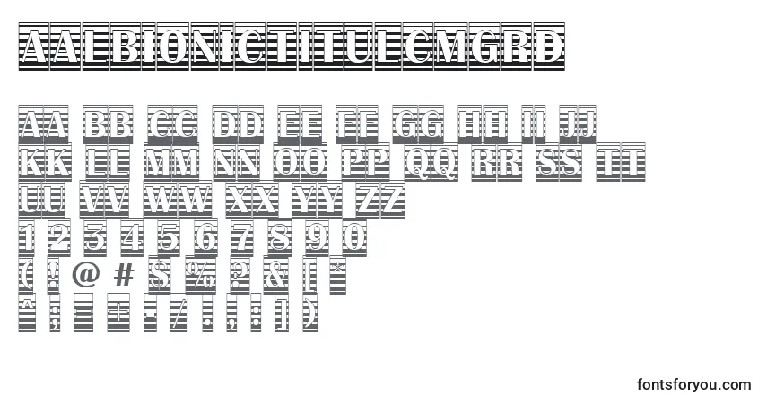 Schriftart AAlbionictitulcmgrd – Alphabet, Zahlen, spezielle Symbole