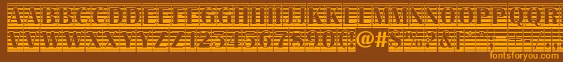 AAlbionictitulcmgrd Font – Orange Fonts on Brown Background