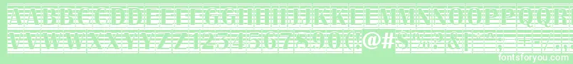 フォントAAlbionictitulcmgrd – 緑の背景に白い文字