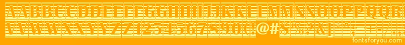 AAlbionictitulcmgrd Font – Yellow Fonts on Orange Background