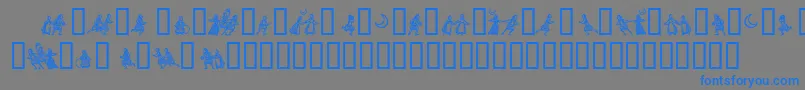 LittlePeople Font – Blue Fonts on Gray Background