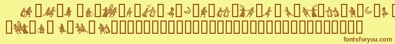 LittlePeople Font – Brown Fonts on Yellow Background