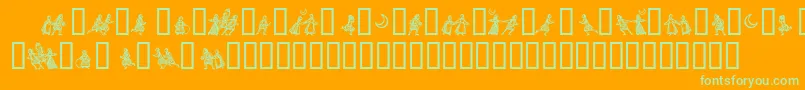 LittlePeople Font – Green Fonts on Orange Background