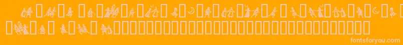 フォントLittlePeople – オレンジの背景にピンクのフォント