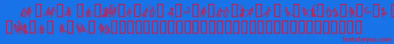 LittlePeople Font – Red Fonts on Blue Background