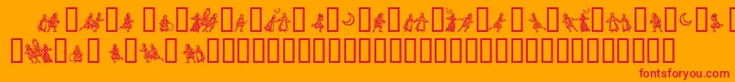 LittlePeople Font – Red Fonts on Orange Background