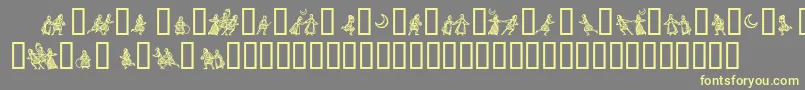 LittlePeople Font – Yellow Fonts on Gray Background