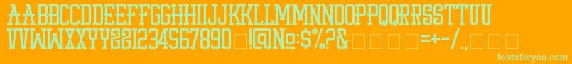 Saiba mais sobre a fonte StayPunx Fonte StayPunx – fontes verdes em um fundo laranja