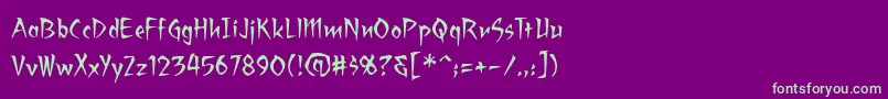 Ragingredlotusbb Font – Green Fonts on Purple Background