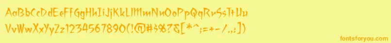 Ragingredlotusbb Font – Orange Fonts on Yellow Background