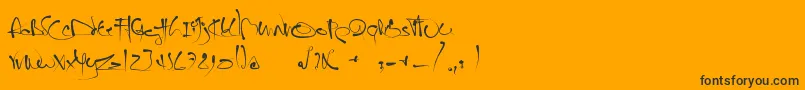 JanoEtch-Schriftart – Schwarze Schriften auf orangefarbenem Hintergrund