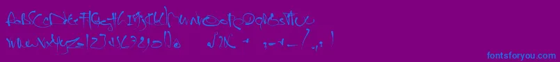 Подробнее о шрифте JanoEtch Шрифт JanoEtch – синие шрифты на фиолетовом фоне