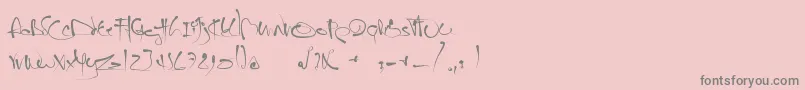 Fonte JanoEtch – fontes cinzas em um fundo rosa