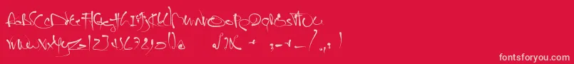 Fonte JanoEtch – fontes rosa em um fundo vermelho