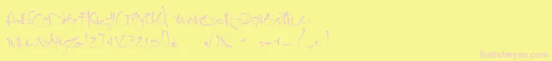 JanoEtch Font – Pink Fonts on Yellow Background