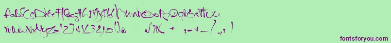 JanoEtch Font – Purple Fonts on Green Background