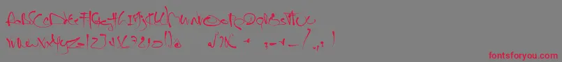 フォントJanoEtch – 赤い文字の灰色の背景