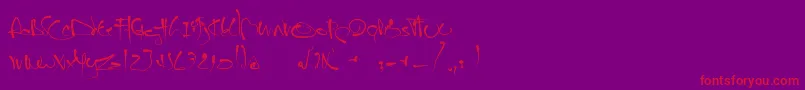 JanoEtch-Schriftart – Rote Schriften auf violettem Hintergrund