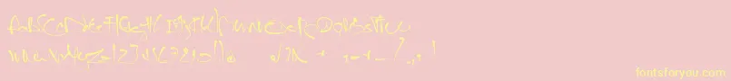 JanoEtch-Schriftart – Gelbe Schriften auf rosa Hintergrund