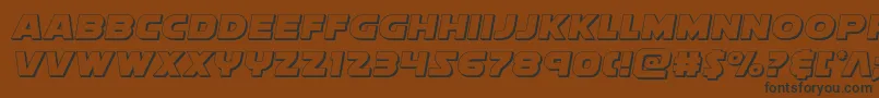 Soloist3D-Schriftart – Schwarze Schriften auf braunem Hintergrund