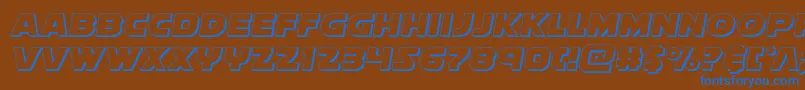 Soloist3D-Schriftart – Blaue Schriften auf braunem Hintergrund