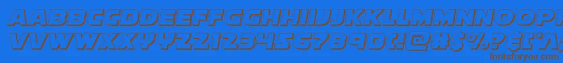 Soloist3D-Schriftart – Braune Schriften auf blauem Hintergrund