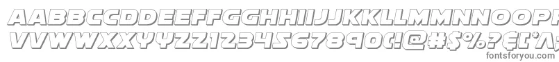 Soloist3D-fontti – harmaat kirjasimet valkoisella taustalla