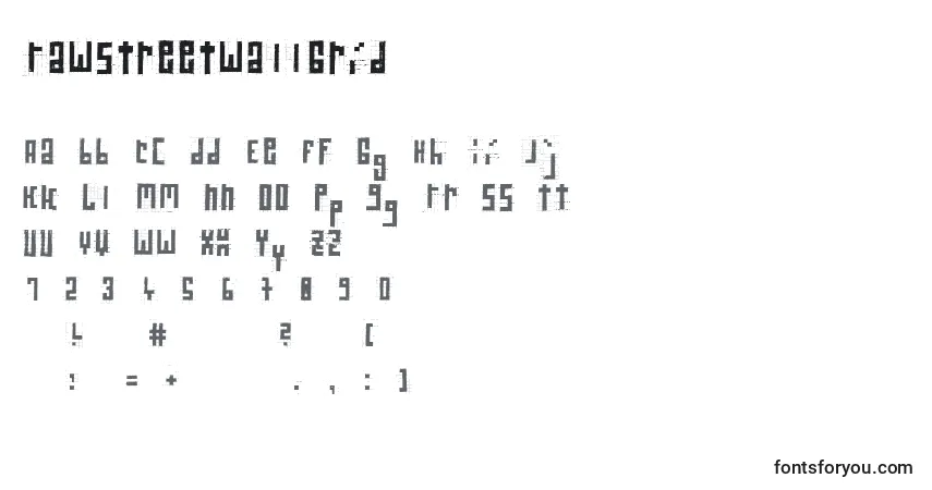 A fonte RawstreetwallGrid – alfabeto, números, caracteres especiais